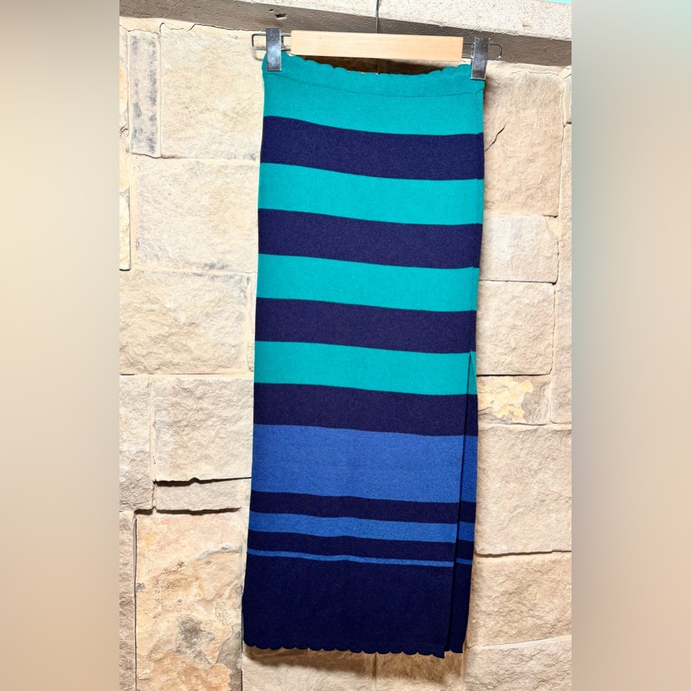 NWT By Anthropologie Colorblock Slim Midi Skirt, Size XS - Picture 7 of 7